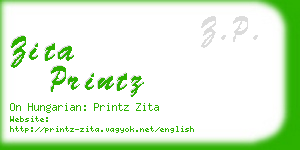 zita printz business card